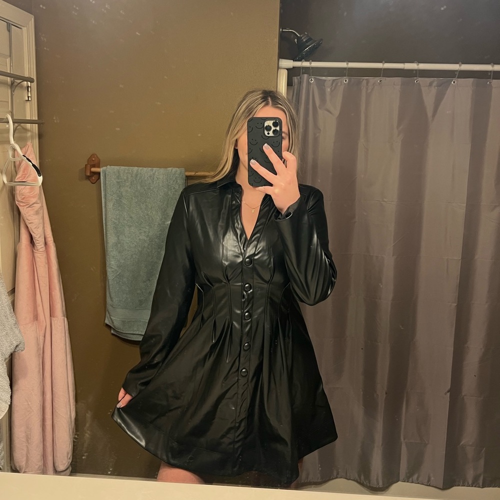 Black Glam Leather Dress